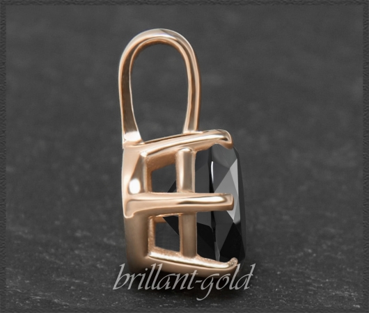 Brillant Anhänger mit 2,09ct, schwarz; 585 Rotgold